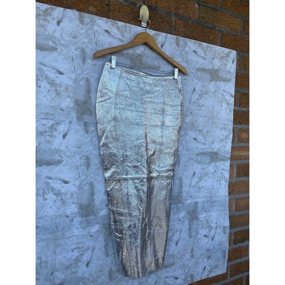 RETROFETE SILVER Liza Leather Skirt SIZE XS - Picture 4 of 12